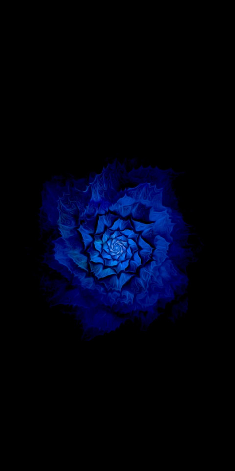 Bluish Flower Black Amoled W