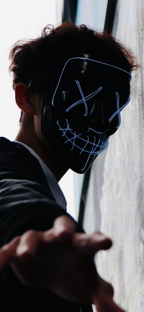 Anonymous Mask Man Bluish Wa
