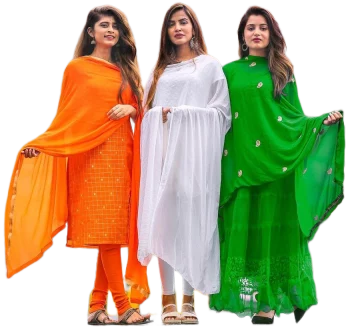 Indian Tri Color three Girls