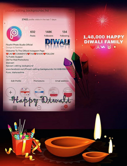 Happy Diwali Editing Backgro