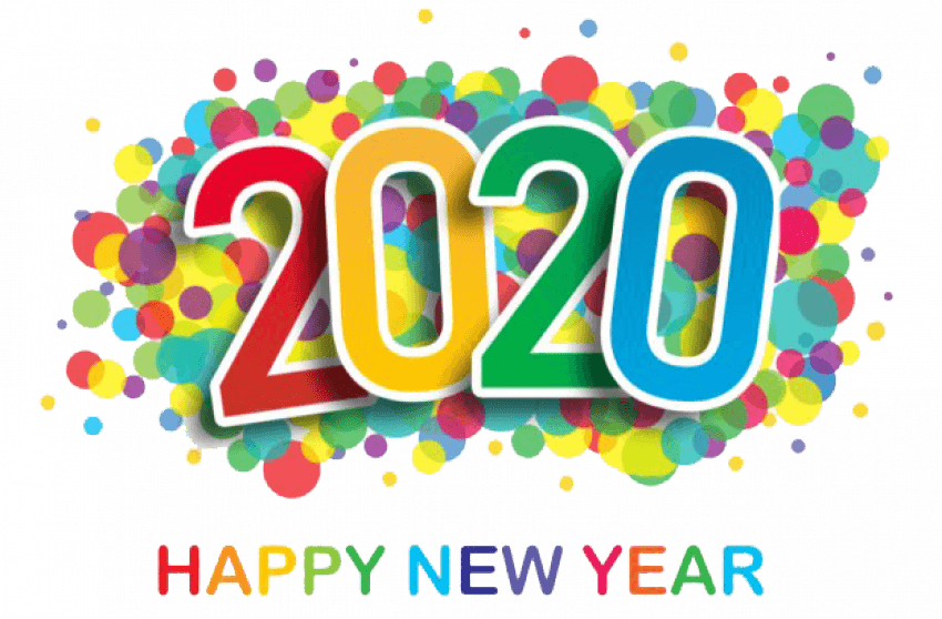 Happy New Year 2020 Text PNG