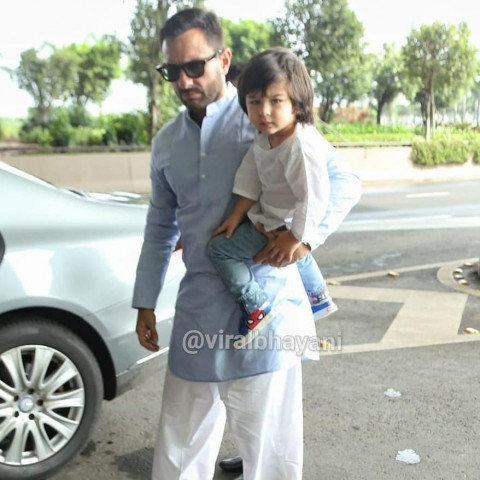 Saif Ali Khan with Taimur Al
