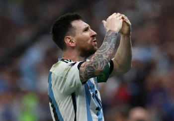 Lionel Messi celebrating Rai