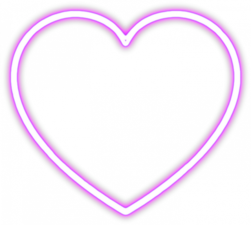 Neon Glowing Heart PNG Glowi
