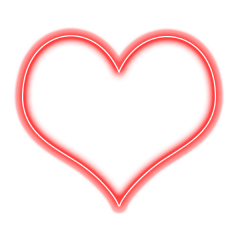 Neon Glowing Heart PNG Picsa