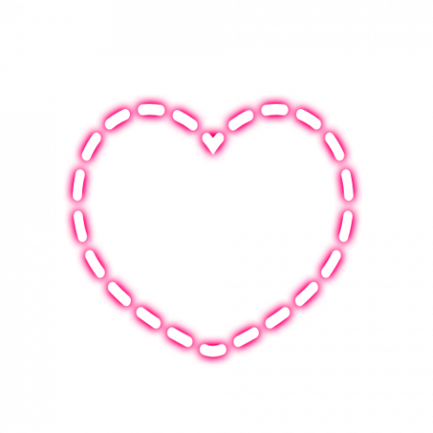 Neon Effect Heart PNG (Dil)
