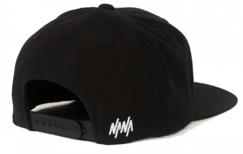 Snapback backwards black cap