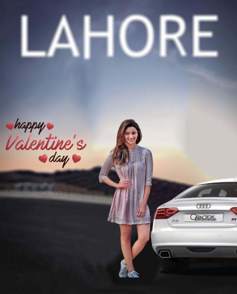 Girl with car Happy Valentin