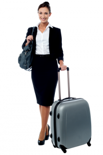 Women In Suit SuitCase PNG H
