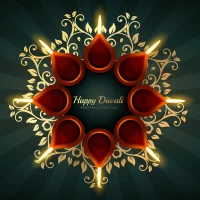 Happy Diwali Diya Rangoli Wi