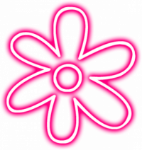 Neon Flower Effect PNG Trans