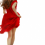 Girl PNG in Red Dress from Back