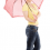 Young Happy Woman Standing With Umbrella PNG HD