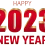 2023 Red Color Text PNG | Happy New Year Transparent Image