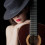 Girl With guitar Amoled Wallpaper 4k Ultra HD for Mobile